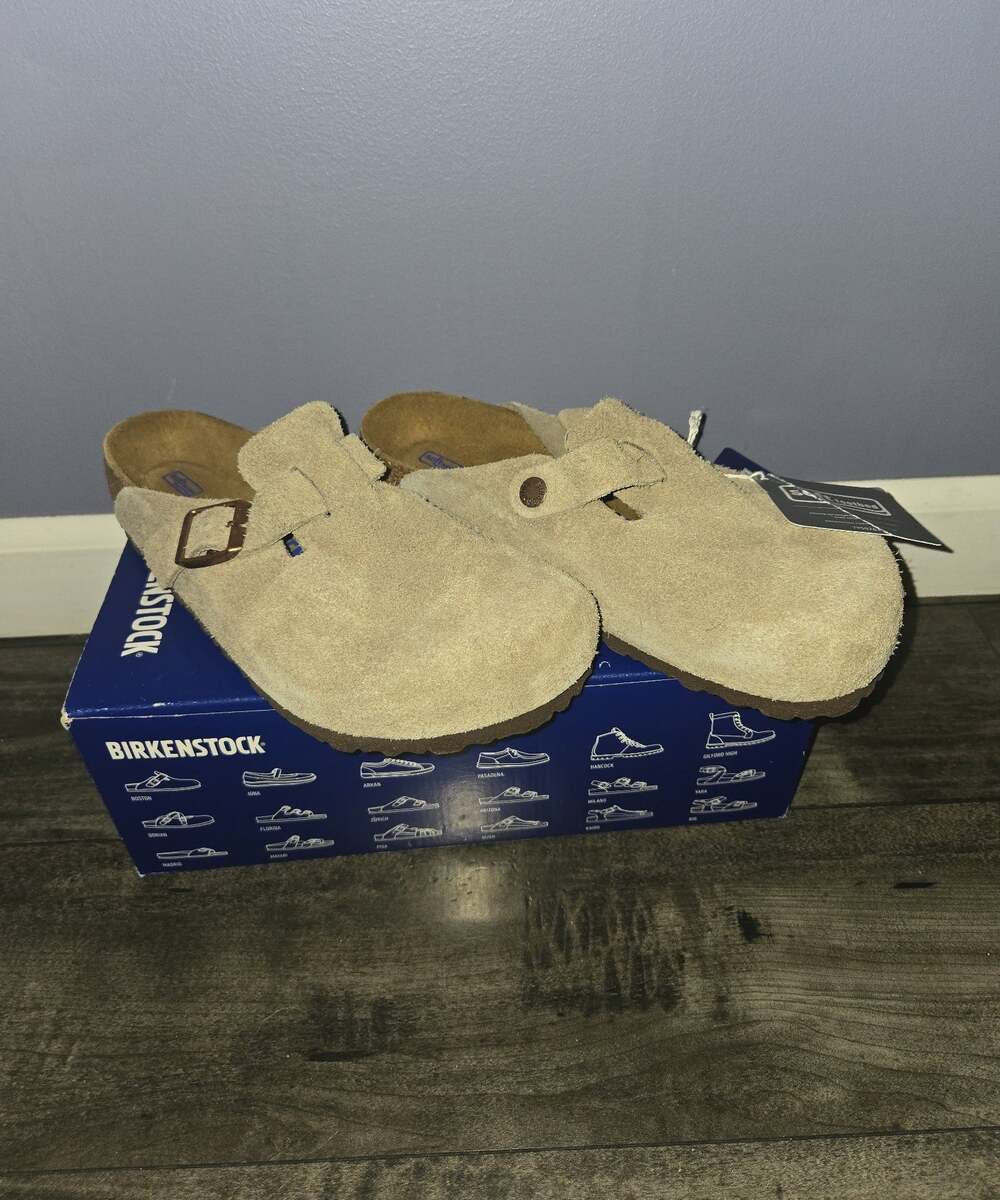New Birkenstock Boston taupe Suede Size 39 soft footbed